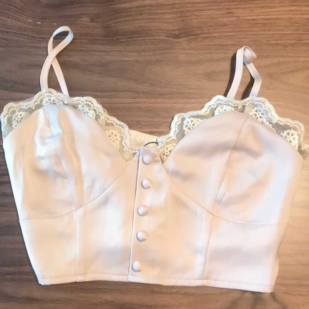 Nasty Gal silky lace crop
